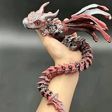 23cm/9.06in Dragon Joint Sculpture Model (Random Eye Color), Creative Double Horn Dragon Decor, Gothic Style Home Decoration - Multicolor - View 4