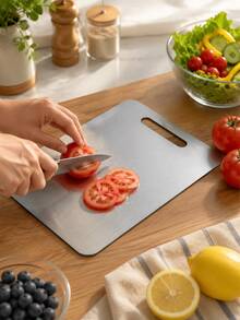 High-Quality Stainless Steel Cutting Board - Double-Sided Design - Easy To Clean - Corrosion-Resistant Material, Suitable For Indoor And Outdoor Use - Essential Kitchen Tool For Home, Restaurant, Camping, Picnic, Easter And Holidays - Multicolor - View 8