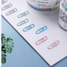 160pcs/500pcs Random Color Paper Clips, Macaron Color Portable Card Decoration File Data Storage Paper Clips, File Bookmark Paper Clips Storage Stationery U-Shaped Fixed 29mm (Randomly Shipped New And Old Versions) - Sets - View 3