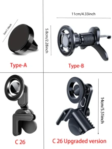Brand New Magnetic Foldable Car Phone Holder, Suitable For Car Navigation, Universal Dashboard Mount, Magnetic Car Phone Holder, Adjustable And Extendable, Suction Cup Dashboard Phone Holder, Car Accessories - A - View 3