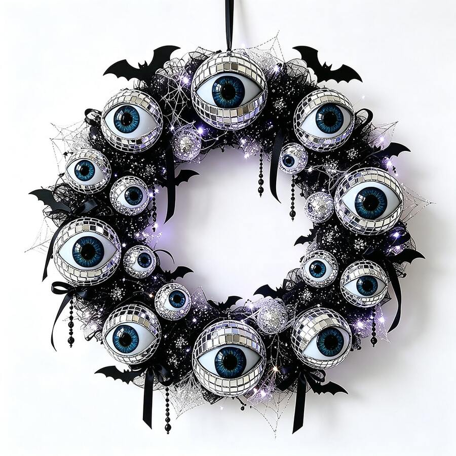 10 Stücke gruselige Disco-Augen-Spiegel-Kunststoffkugeln, glänzend, geeignet für Halloween-Disco-Partys, DIY-Blumenkränze, Maskenball-Kostüme, Bars, Themenparty-Tischdekoration, Hof, Garten, Innen-/Außenbereich, Heimdekoration, originelle Requisite, 4 cm/1,57 Zoll, Halloween-Dekorationen