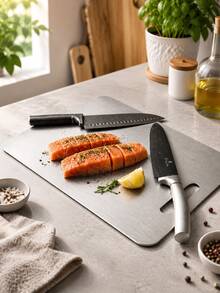 3pcs Stainless Steel Cutting Board Set / Thick & Durable Chopping Board Set | Easy To Clean, Rust-Proof, Mold-Resistant, Space-Saving, Suitable For Home Kitchen | Ideal For Vegetables, Fruits, Fish And Meat, Separate Use For Better Hygiene - Multicolor - View 15