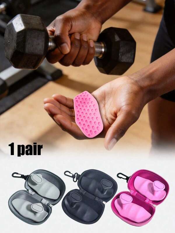 1 Pair Silicone Fitness Grip Pads, Suitable For Weightlifting, Unisex Fitness Glove Alternative, Non-Slip Fitness Training Grip, Rubber Fitness Hand Grip - Barbell, Pull-Ups, Ryptfit, Training Weightlifting Grip Pads