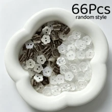 22/33/44/55/66/77/88/99Pcs Flower Shaped White Pearl Buttons, Two-Hole Glossy Shank Buttons, Multi-Color Shell Buttons For DIY Sewing Clothes, Shirts, Dresses, Crafts, Scrapbooking Decoration - Multicolor - View 13