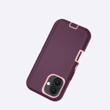Anti-Drop Anti-Shock Anti-Wear Full Body Protection Phone Case, Durable And Sturdy, 3-In-1 Protective Case Compatible With Iphone, Galaxy And Other Phones - Wine Pink - View 72