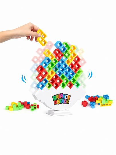 2pcs/1pc Four-Corner Balance Tower Stacking Game, Family Tabletop Game, Perfect Christmas Stocking Stuffer Gift, Suitable For Teens And Adults, Ideal For Home Play And Classroom Use