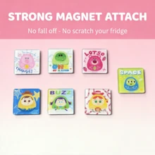 Mesuca Disney Toy Story Cartoon Character Decorative Refrigerator Magnet Set, Macaron Color, Strong Magnetic Force, High-Definition Printing, Smooth Edges, Home Refrigerator Memo Clip, 7-Piece Set - Multi-color - View 4