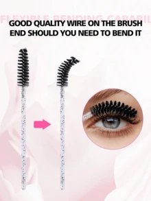50/100pcs Eyelash Brushes, Suitable For Eyelash Extensions, Eyebrows And Makeup, Crystal Color, 7 Colors Available (Colorful) - Multicolor - View 4