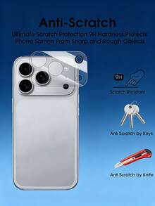 3Pcs HD Lens Glass Film 9H Hardness Full Coverage Explosion-Proof Scratch Resistant Camera Protective Film Compatible With IPhone 18 17 Pro Max Bubble Free Automatic Suction Lens Protection - Clear - View 3