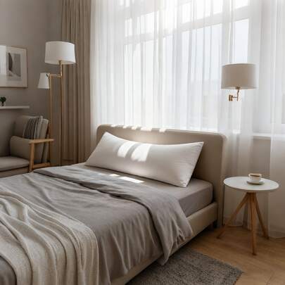 Almohada de alta calidad para dormir de lado 40 X 145 Cm, almohada larga para adultos que duermen de lado, relleno de microfibra (40 X 145 Cm de largo), Ökotex, almohada para dormir lavable