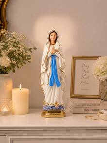 1 pièce Statue de la Vierge Marie, figurine religieuse catholique élégante, ornement en résine vintage, décoration chrétienne pour la maison, convient pour le salon, la chambre, le coin de prière - Plusieurs styles - Voir 8