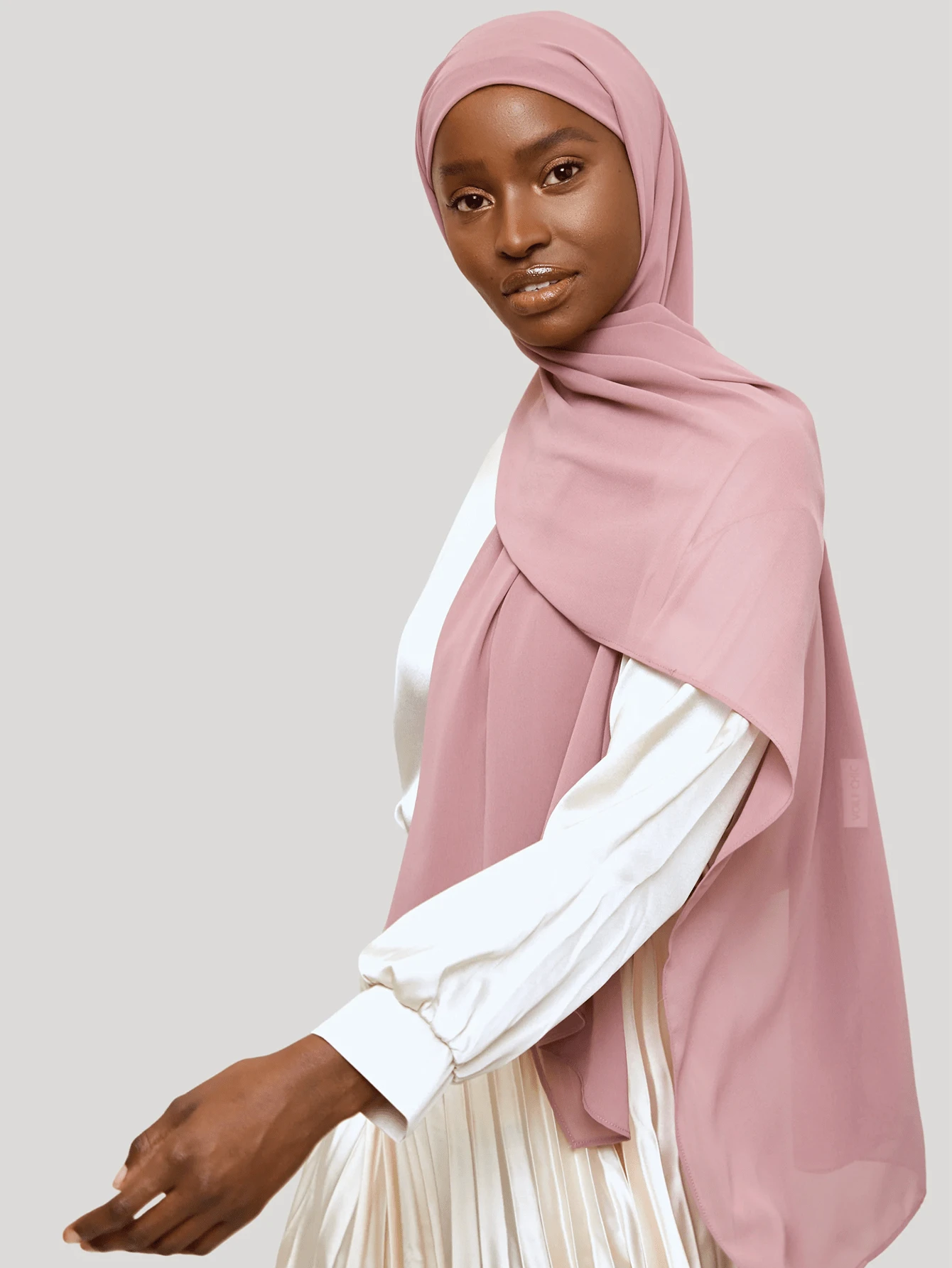 Soft Chiffon Hijab For Women, Solid Color Soft Chiffon Crepe Hijab Scarf – Long Fashion Hijabs Scarves - Muslim Scarf Hijab - Pink - View 1