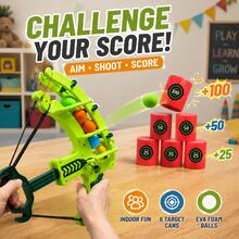 Small Ball Crossbow Launcher Trainer, Load Small Balls Into Crossbow, Pull Bow To Aim And Shoot. Indoor/Outdoor Interactive Target Practice Trainer. - Red - View 1