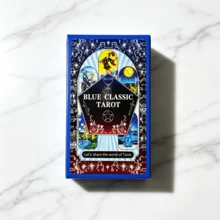 Blue Classic Tarot Cards 78pcs, Rider Waite Smith Style Divination Deck For Beginners, Portable Mystical Board Game & Party Prop - Multicolor - View 1