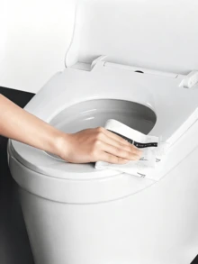 1pc Universal Thickened Slow-Close Toilet Seat, Quiet Splash-Proof Toilet Ring, Easy-To-Clean Compatible Toilet Lid. - A - View 5