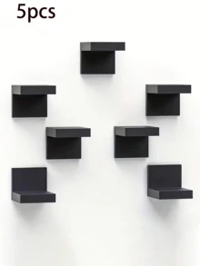 6pcs/2pcs/1pc Deep Black Thickened Wall-Mounted Storage Rack, Modern Floating Display Shelf, Space-Saving Narrow Shelf With Iron Plate Support, Screw Fixed, Suitable For Home And Office - Multicolor - View 16