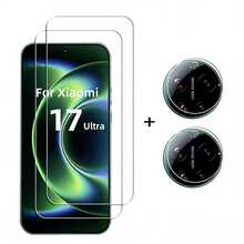 4 قطع واقي شاشة زجاجي مقسى ل- 17T/17 TPro/15 T/15 T Pro/14T/14 TPRO متوافق مع Xiaomi 17/17pro/17 Ultra/ 17 ProMax/ 15 هاتف، واقي عدسة كاميرا 3D عالي الدقة، مضاد للسقوط، مضاد للخدش، مناسب ل- 15 T واقي شاشة كاميرا حرير أسود، واقي شاشة - شفاف - مشاهدة 14