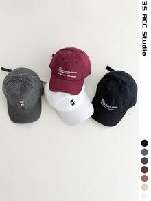 軟頂單字母刺繡棒球帽 女款春/夏新款情侶款美式風格鴨舌帽 男款設計師帽大頭圍棒球帽 灰色復古顯臉小鴨舌帽 百搭防曬棒球帽 - 棒球帽 - 查看 5