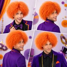 Orange Bob Wig Women Short Straight Cosplay Wig 6 Inch Synthetic Hair Halloween Costume Party Wig Side Part Short Wig For Women - Burnt Orange - View 2