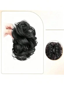 Fluffy Synthetic Hair Bun Claw Clip Hair Accessory, Fake Bun Hair Clip, Bun Hair Accessory For Easy Updo Styling, Fluffy Hair Bun Hair Accessory For Slouchy Daily Updo Styling - Wig Hair Grab - View 8