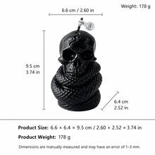 1pc Creative Gothic Skull Series Aromatherapy Candle Handmade Snake Skull, Double Skull Rose, Hand-Held Skull, See No Evil Skull, Rose Pressed Flower Skull Soy Wax Candle For Tabletop Decor, Candle Gift, Altar Decoration, Halloween Candle, Unique Gift For Gothic Collectors, Indoor Home Decor, Late Autumn Holiday Gift, Fashionable Aromatherapy Decorative Candle - Gothic Skull Series Scented Candle - View 7