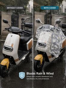 1件裝電動滑板車雨罩，透明防水擋風玻璃與儀表板保護罩，PVC把手控制面板罩，適用於電動單車、摩托車與機車，防陽光防風防塵，雛菊花朵雪花圖案，摩托車配件，汽車配件 - A - 查看 5