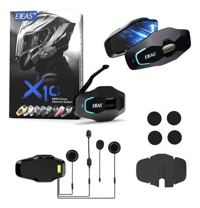 Ejeas X10 Helmet Intercomunicador Para Casco Moto Mesh 4.0