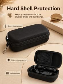 Portable Double Layer Eyeglass Case, Hard Shell Dual Slot Eyeglass Storage Box, Fashion Travel Eyeglass Storage, Unisex, Travel Accessory, Back To School Essential, Travel Essential, Holiday Essential - Multicolor - View 7
