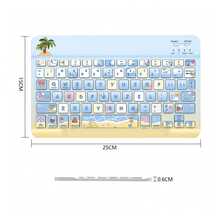 超薄可充電藍牙鍵盤 便攜緊湊無線鍵盤 (150mAh) 相容於 Galaxy Tab 平板電腦 Android Windows 智慧型手機 手機 iOS，聖誕禮物 / 聖誕禮物 / 2026年新年 - 淺藍色 - 查看 6