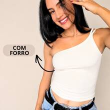 Women's One-Shoulder Tank Top Strapless Tube Top Suplex Blouse Y2K Fashion Casual Party Ribbed Asymmetrical - 米白色 - 查看 2
