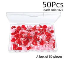 50/100/150/200入 粉色與紅色心形圖釘，鐵製，適用於居家、學校與辦公室裝飾，附盒裝 - 多色 - 查看 16