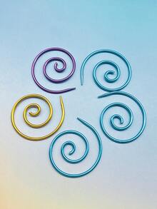Spiral Metall Maschenmarkierer, Gelb, Blau, Lila, rostbeständig glatt wiederverwendbar, zum Fixieren der Maschenposition, geeignet für Häkeln, Stricken, Sticken, langanhaltend Nähzubehör für Strickbegeisterte - Spiralnadel - Übersicht 6