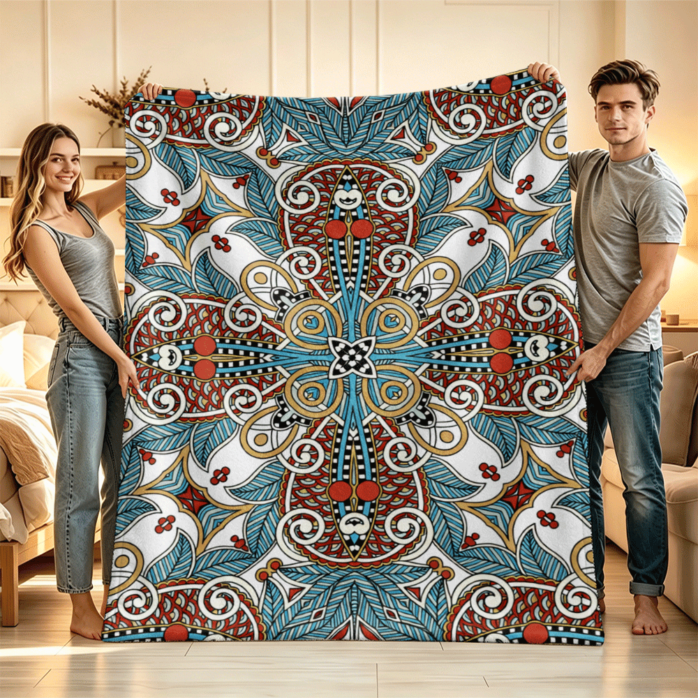 1pc Blanket, Vintage Exotic Totem Print Sofa Nap Blanket, Flannel Throw Blanket, Sofa Blanket, Nap Air Conditioning Blanket, Blanket, Vintage Totem Blanket, Camping Car Blanket, Daily Gift Leisure Blanket, Bedroom Bed Cover Blanket, Living Room Sofa Cover Blanket, Office Nap Blanket, Camping Outdoor Cover Blanket, Air Conditioning Room Blanket