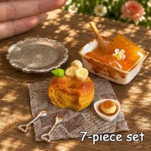 Miniatur Rumah Boneka Skala 1:12 untuk Minum Teh Sore, Ornamen Meja Miniatur, Dekorasi Rak Buku Meja Kantor, Pajangan Kafe Mini dan Properti Fotografi Makanan - Satu-Ukuran - View 7