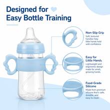 1 buah Pegangan Silikon Universal untuk Botol Bayi Hegen, Botol Bayi Pigeon, Botol Bayi Persegi Leher Ekstra Lebar - MultiWarna - View 5