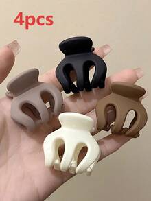 4/2/1pc/Set Jepit Rambut Cakar Matte, Alat Penjepit Ekor Kuda Tinggi, Aksesori Rambut dengan Hasil Akhir Matte, Jepit Rambut Serbaguna Warna Hitam Coklat Beige, Aksesori Rambut untuk Perjalanan Sehari-hari - MultiWarna - View 19