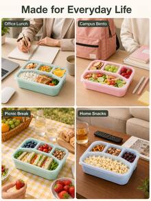 Leak-Proof Bento Box - Reusable Food Storage Container With Lid (Microwave, Freezer And Dishwasher ), Ideal For Restaurant, Work, School And Picnic, Perfect Gift For Foodies And Busy Professionals - A - View 7