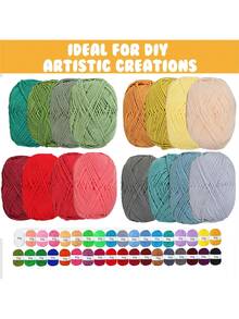 EDCUEBE7 4pcs/Approx. 200g Yarn. Mixed Color Handmade Crochet Yarn Set, Soft And Comfortable Knitting Yarn, Multi-Purpose Suitable For Crochet Wallets, Clothes, Carpets And Other Projects, Suitable For DIY Valentine's Day Gifts, Making Wallets, Handbags And Other Sewing Supplies (Random Packaging) - 4 50G - View 2