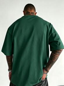 Holly Wood Hills Orange Sunset Distressed Biker Vintage Tee, Oversized 180g Raw Cotton, Summer Rebel Top For Men - 綠色 - 查看 3