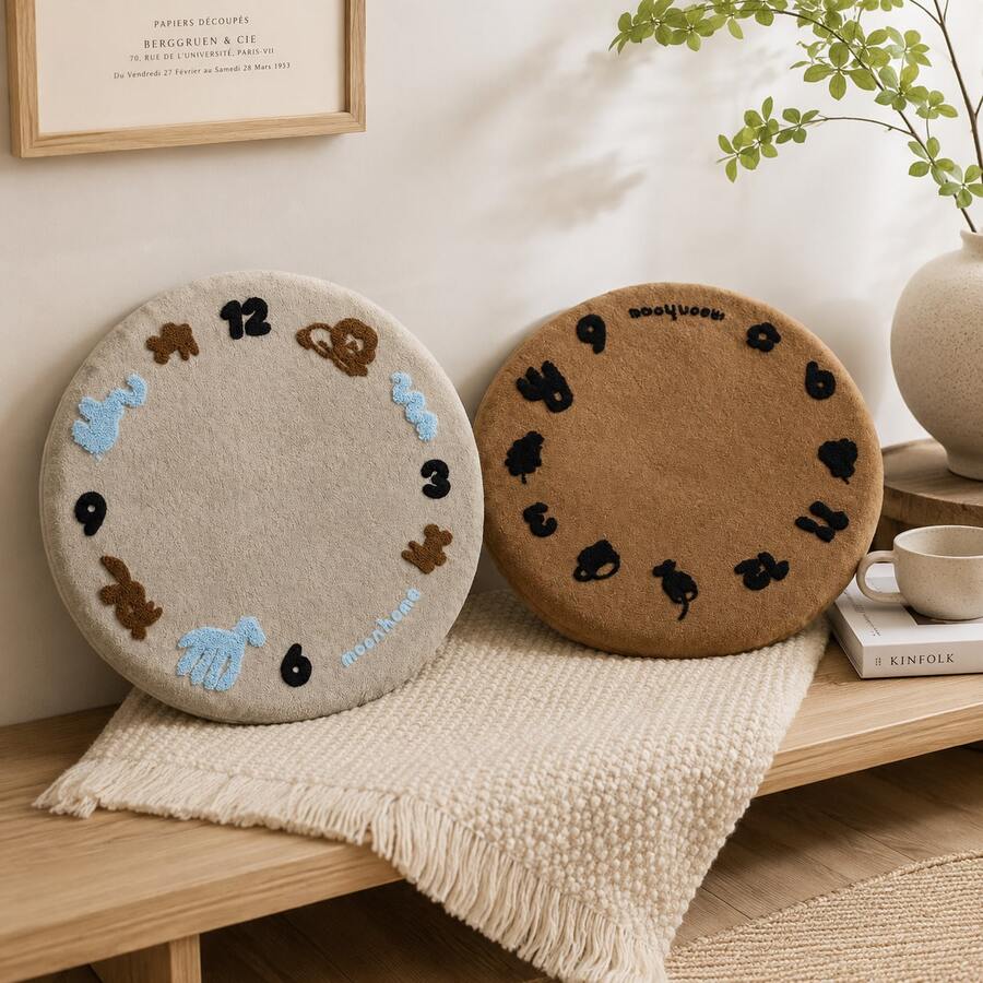 1pc Tufted Dining Chair Seat Cushion, Soft Plush Chenille Embroidered Chair Pad 16x16 Inch, Thick Comfy Cushion For Kitchen Chair Home Office Decor - Multicolor - View 1