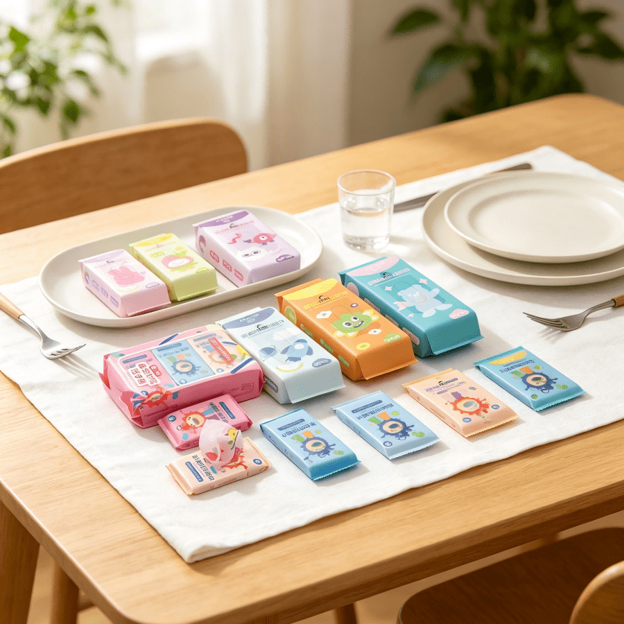8/16/32/48/96 piezas Toallitas de limpieza pequeñas y lindas con estampado, toallitas de limpieza de artículos con estampado colorido, adecuadas para viajes, muebles y artículos esenciales del hogar, toallitas de limpieza portátiles, toallitas de cocina, toallitas con patrones (para limpieza de artículos, no para limpieza corporal)
