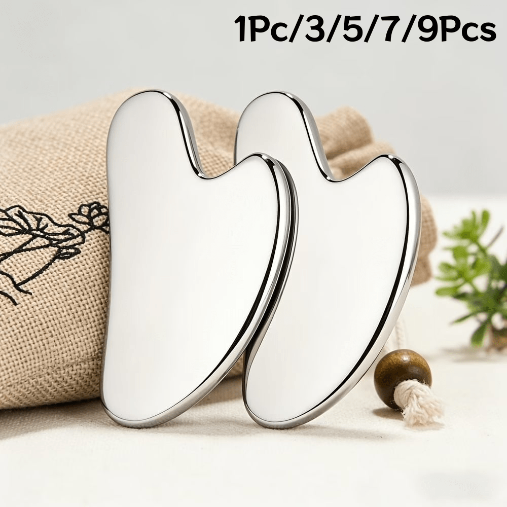 1Pc/3/5/7/9Pcs Heart-Shaped Gua Sha Board, Facial Lifting Beauty Device, Face And Eye Clearing, Full Body Universal Scraping Board, Portable Heart-Shaped Facial Gua Sha Tool