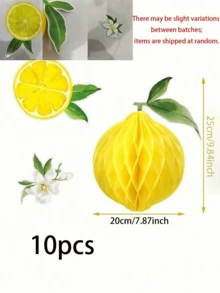 1/2/3/4件檸檬蜂巢球裝飾，懸掛裝飾，紙製檸檬花環裝飾，適用於熱帶夏威夷叢林派對、禮物、桌面中心裝飾、戶外野餐、露營、水果主題派對、嬰兒洗禮、性別揭曉派對 - 多色 - 查看 18