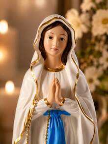 1 pièce Statue de la Vierge Marie, figurine religieuse catholique élégante, ornement en résine vintage, décoration chrétienne pour la maison, convient pour le salon, la chambre, le coin de prière - Plusieurs styles - Voir 1
