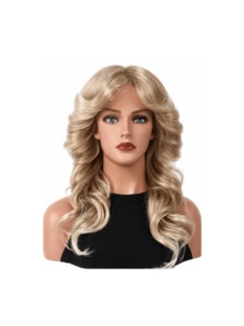 Women's Gold Wig 60s-70s Disco Party Outfit Farrah Fawcett Style Natural Synthetic Full Head Vintage Party Cosplay Halloween Christmas SRT Wig - Linen Gold - View 4