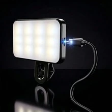 No 015062149-0001 1pc Adjustable 3-Color Selfie Ring Light With Clip, Portable Mini LED Light, USB Rechargeable (250mAh), Suitable For Phone, Camera, Video Conference, Live Streaming Fill Light, Laptop, Makeup And Selfie, Perfect Gift For Back To School, Birthday, Halloween, Christmas - Fill Light - View 14