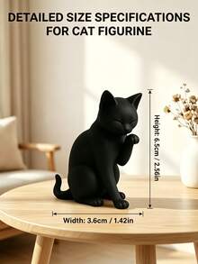 Modern Black Cat Statue, 3D Printed Cat Figurine, Scene Decor, Room Decor, Desktop Decor, Window Decor, Collectible Architectural Accessory - Multicolor - View 3