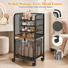 Makeup Storage Box & Cabinet, Large Capacity Cosmetics Organizer For Perfume Makeup Brushes Tools, Vanity Storage Rack – Black - View 12