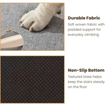 Grey Foldable 3-Step Pet Stairs With Storage Boxes & Cat Condo, 4 In 1 Non-Slip Pet Ramp Steps With Sisal Scratch Panel For Small Dogs Cats To Access Sofa Bed - Multicolor - View 5