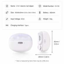 Electric Nail Clippers Are Portable And Multifunctional, Suitable For Hand And Foot Nails, Home Travel Nail Tools, 2-In-1 Polishing Electric Nail Clippers, Children's And Adult Nail Polishers, With Lighting And Nail Chip Storage Box 400mAh - Multicolor - View 12